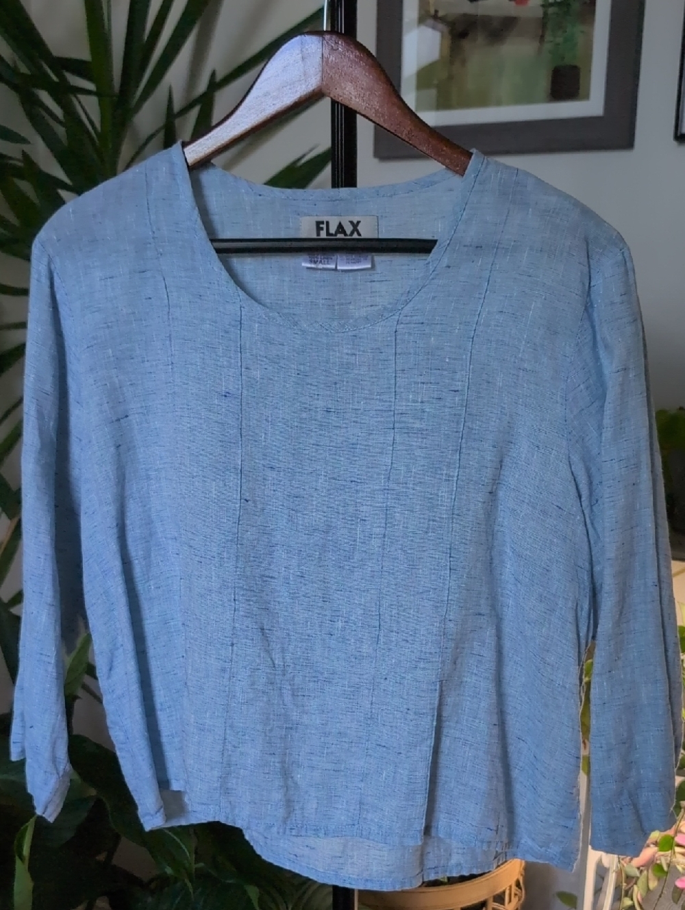 Flax, Blue Linen Crop-top